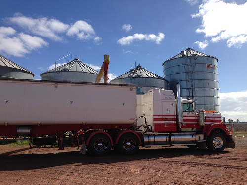 grain silos and truck