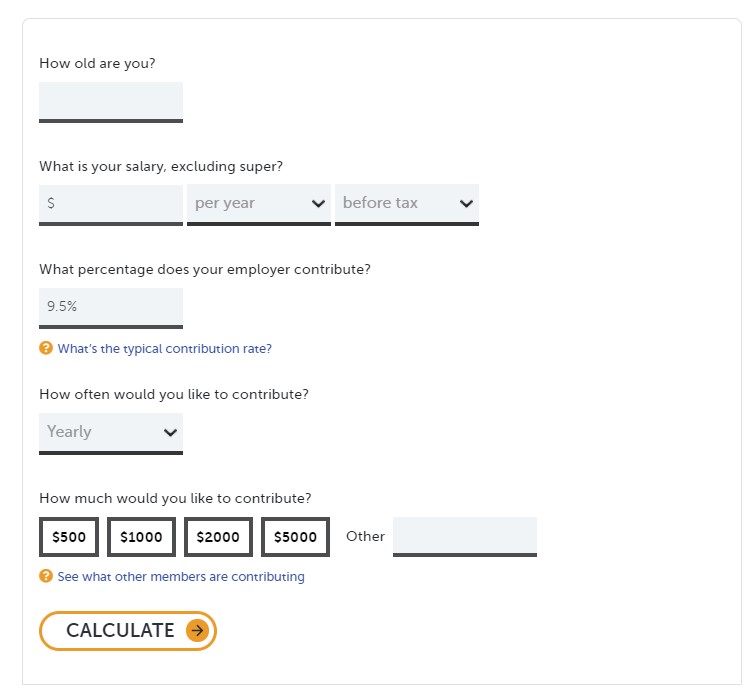 Superannuation Contributions Calculator